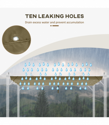 Pergola Shade Cover for 3 x 3m Pergola, Replacement Canopy Fabric Only, Tan