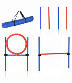 Pet Agility Set Training Play Kit Dog Jump Hoop Poles Tunnel Obedience Equipment