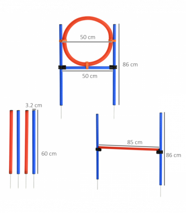 Pet Agility Set Training Play Kit Dog Jump Hoop Poles Tunnel Obedience Equipment