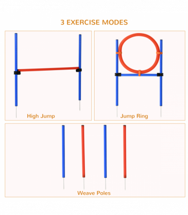 Pet Agility Set Training Play Kit Dog Jump Hoop Poles Tunnel Obedience Equipment