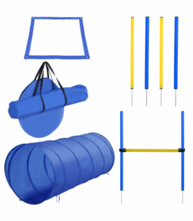 Pet Agility Training Equipment Dog Play Run Jump (Poles + Hurdle + Tunnel +