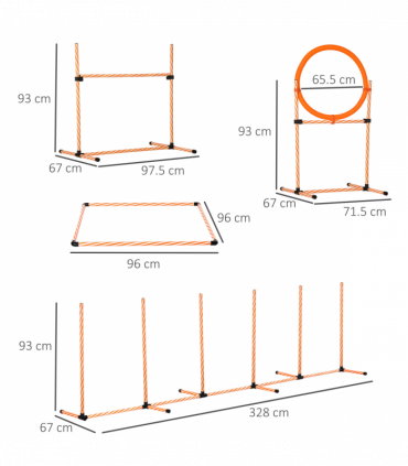 Pet Agility Training Equipment Dog Play Run Jump Hurdle Obedience Training Set
