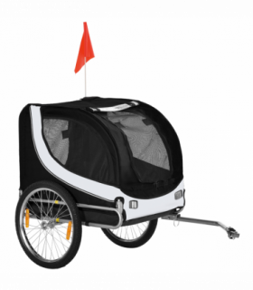 Pet Bicycle Trailer Dog Cat Bike Carrier Water Resistant Travel Steel Black