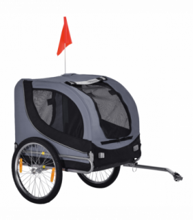 Pet Bicycle Trailer Dog Cat Bike Carrier Water Resistant Travel Steel Grey