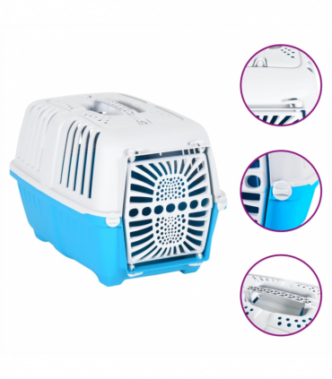 Pet Carrier White and Blue 48x31.5x33cm Polypropylene