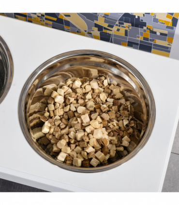 Pet Feeder Raised Elevated Stainless Steel Bowls Stand Food Water White Samll