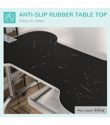 Pet Foldable Grooming Table w/ Adjustable Arm Non-Slip Rubber Tabletop Leash