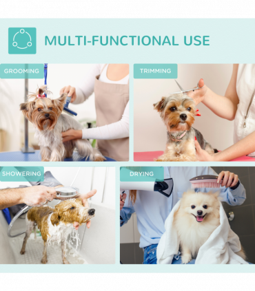 Pet Foldable Grooming Table w/ Adjustable Arm Non-Slip Rubber Tabletop Leash