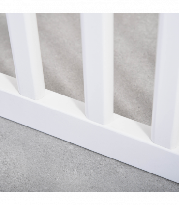 Pet Gate Foldable Freestanding Dog Safety Barrier w/ Support Feet White