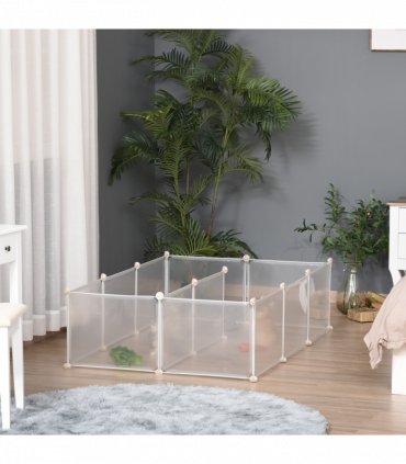 Pet Playpen DIY Small Animal Cage 12 Panels for Bunny Chinchilla Pawhut