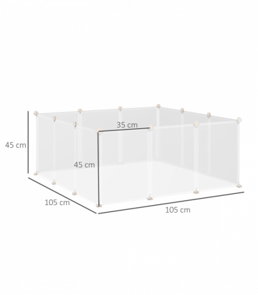 Pet Playpen DIY Small Animal Cage 12 Panels for Bunny Chinchilla Pawhut