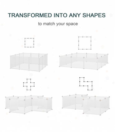 Pet Playpen DIY Small Animal Cage 12 Panels for Bunny Chinchilla Pawhut