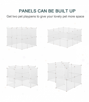 Pet Playpen DIY Small Animal Cage 12 Panels for Bunny Chinchilla Pawhut