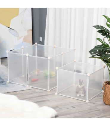 Pet Playpen DIY Small Animal Cage 12 Panels for Bunny Chinchilla Pawhut