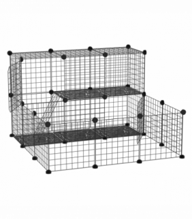 Pet Playpen DIY Small Animal Cage for Rabbit Ferret Chinchilla Guinea Pig Black