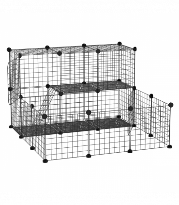 Pet Playpen DIY Small Animal Cage for Rabbit Ferret Chinchilla Guinea Pig Black