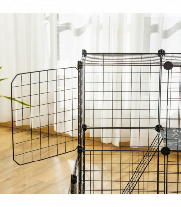 Pet Playpen DIY Small Animal Cage for Rabbit Ferret Chinchilla Guinea Pig Black