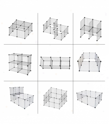 Pet Playpen DIY Small Animal Cage w/ Doors Ramps for Kitten Bunny Chinchilla