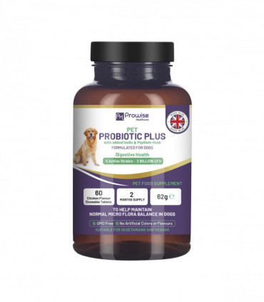 Pet Probiotic Plus Inulin & Psyllium Husk 60 Chewable Tablets