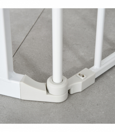 Pet Safety Gate 3-Panel Playpen Metal Fence W/ Walk Through Door White