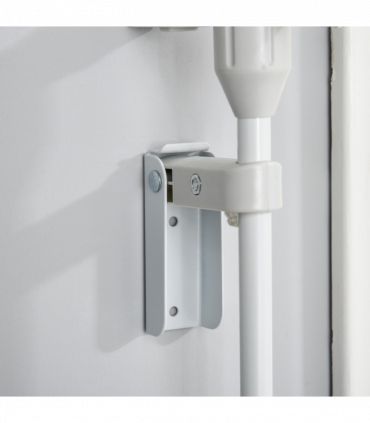 Pet Safety Gate 3-Panel Playpen Metal Fence W/ Walk Through Door White