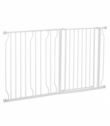 Pet Safety Gate Dog Barrier Dog Metal Pet Barrier, for Doorways - White