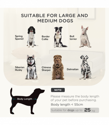 Pet Sofa for Large, Medium Dogs, with Wooden Legs Water-resistant Fabric, Grey