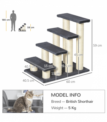 Pet Stair Dog Cat Step Ladder Climb Plush Soft Comfort Particle Board