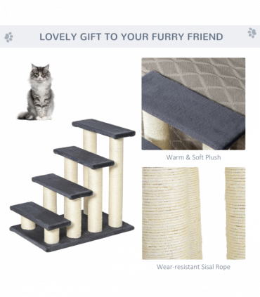 Pet Stair Dog Cat Step Ladder Climb Plush Soft Comfort Particle Board