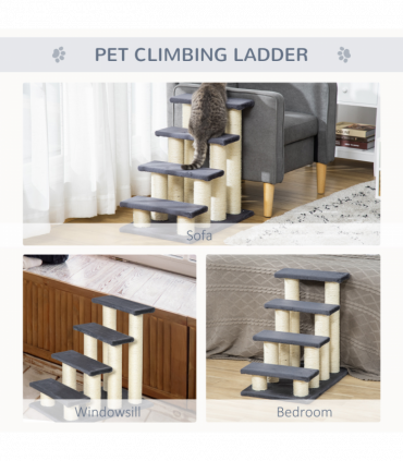 Pet Stair Dog Cat Step Ladder Climb Plush Soft Comfort Particle Board