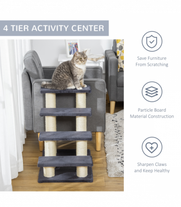 Pet Stair Dog Cat Step Ladder Climb Plush Soft Comfort Particle Board