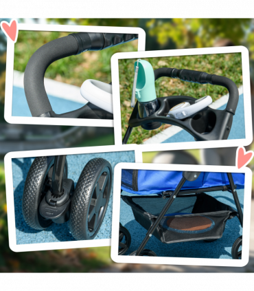 Pet Stroller  Foldable Travel Carriage with Brake Basket Adjustable Canopy