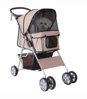 Pet Stroller Carrier Foldable Deluxe Jogger Travel Dog Cat 4 Wheels Pawhut