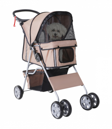 Pet Stroller Carrier Foldable Deluxe Jogger Travel Dog Cat 4 Wheels Pawhut