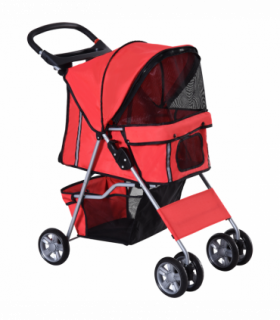 Pet Stroller Carrier Foldable Deluxe Jogger Travel Dog Cat 4 Wheels Pawhut