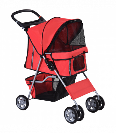 Pet Stroller Carrier Foldable Deluxe Jogger Travel Dog Cat 4 Wheels Pawhut