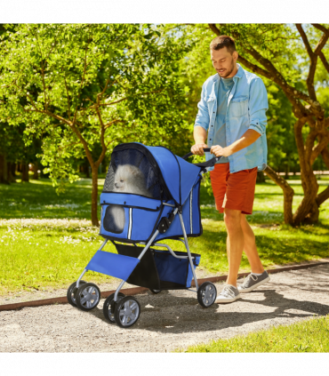 Pet Stroller Cat Dog Jogger Puppy Pushchair Travel Cart Carrier Walk 4 Wheels