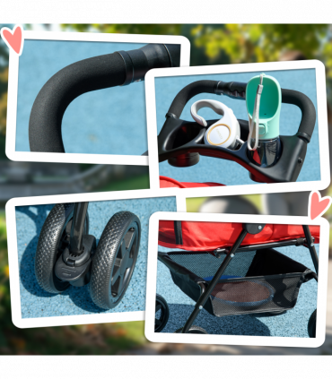 Pet Stroller No-Zip Foldable Travel Carriage with Brake Basket Adjustable Canopy