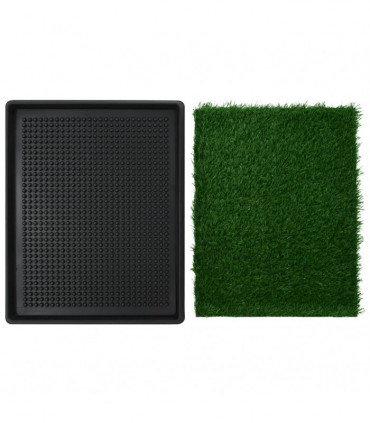 Pet Toilet with Tray & Faux Turf Green 64x51x3 cm WC