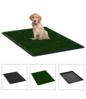 Pet Toilet with Tray & Faux Turf Green 76x51x3 cm WC