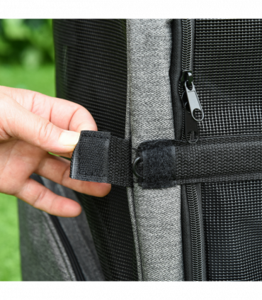 Pet Travel Backpack Bag Cat Dog Carrier w/ Trolley and Telescopic Wheel Grey