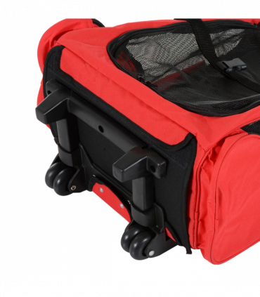 Pet Travel Backpack Bag Cat Puppy Dog Carrier w/ Trolley and Telescopic Handle