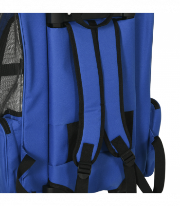 Pet Travel Backpack Bag Cat Puppy Dog Carrier w/ Trolley and Telescopic Wheel