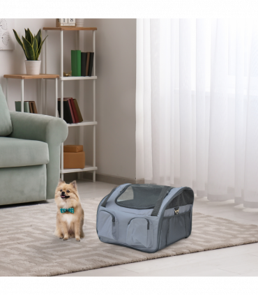 Pets Carrier Folding Bag Car Seat Cat Dog Puppy Portable Travel Cage Mesh Holder