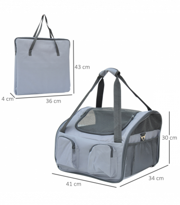 Pets Carrier Folding Bag Car Seat Cat Dog Puppy Portable Travel Cage Mesh Holder