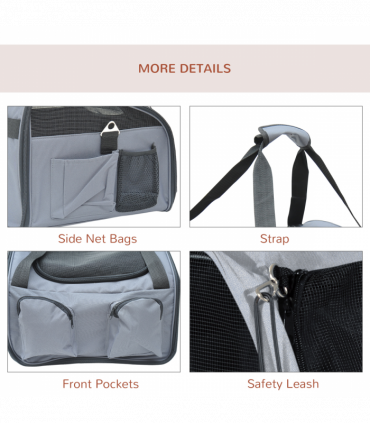 Pets Carrier Folding Bag Car Seat Cat Dog Puppy Portable Travel Cage Mesh Holder