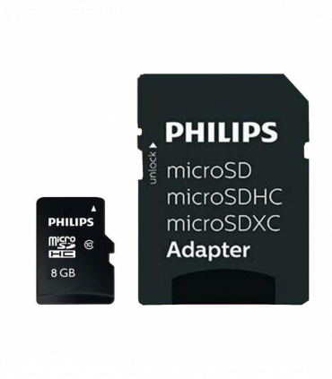 Philips Micro SDHC Class 10 Ultra Speed Memory Card with Adapter, 8 GB