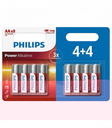 Phillips Power Alkaline Long Lasting Power Batteries, AAx8