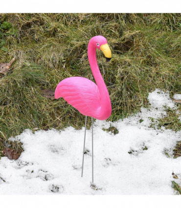 Pink Flamingo Free Standing Plastic Garden Ornament Pack Of 2 AS-28243