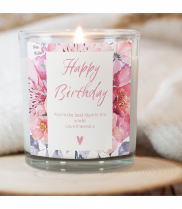 Pink Happy Birthday Candle Gift Set | Birthday Gift Box For Her | Personalised Birthday Gift | Birthday Gift Hamper | Sisters Birthday Gift